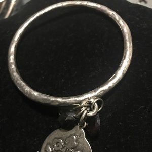Gypsy soule bohemian aged silver bangle